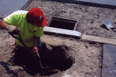 Repairing a catch basin